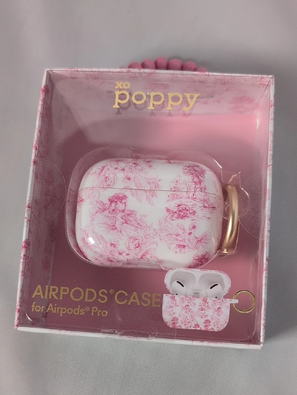XO Poppy Pink Toile AirPods Case for AirPods Pro